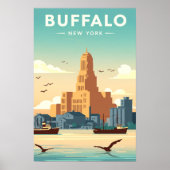Vintage Buffalo Poster (Vorne)
