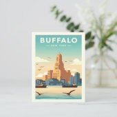 Vintage Buffalo Postkarte (Stehend Vorderseite)