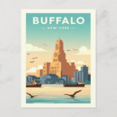 Vintage Buffalo Postkarte (Vorderseite)