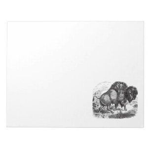 Vintage-Buffalo-Retro-Bison-Tierillustration Notizblock