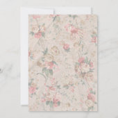 Vintage Bughochzeit mit klassischer Blüte Einladung (Rückseite)