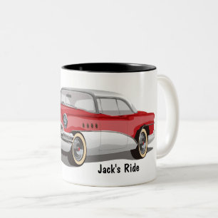 Vintage Buick auf Weiß Zweifarbige Tasse