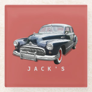 Vintage Buick Custom Baujahr 1940 in Schwarz Glasuntersetzer