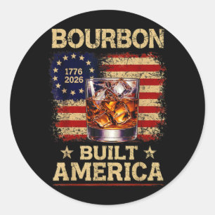 Vintage Built America Patriotisch 250 Jahre 4 Runder Aufkleber