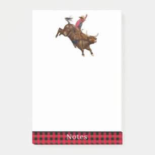 Vintage Bull-Rider-Cowboy Post-it Klebezettel