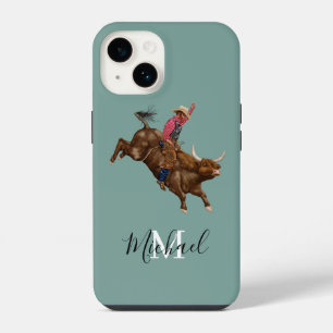 Vintage Bull-Ritter Cowboy iPhone 14 Hülle