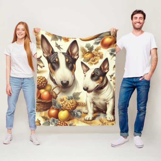 Vintage Bull Terrier-Malerei Fleecedecke (Beispiel)