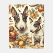 Vintage Bull Terrier-Malerei Fleecedecke (Vorderseite)