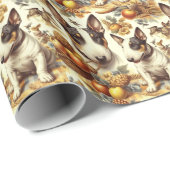 Vintage Bull Terrier-Malerei Geschenkpapier (Rolleneckpunkt)