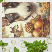 Vintage Bull Terrier-Malerei Geschirrtuch (Gefaltet)