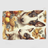 Vintage Bull Terrier-Malerei Golfhandtuch (Horizontal)