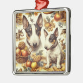 Vintage Bull Terrier-Malerei Ornament Aus Metall (Links)