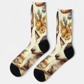 Vintage Bull Terrier-Malerei Socken (Linkes Detail)