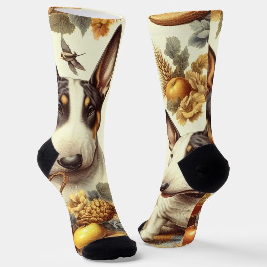 Vintage Bull Terrier-Malerei Socken (Gewinkelt)