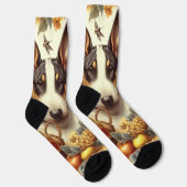 Vintage Bull Terrier-Malerei Socken (Rechts)