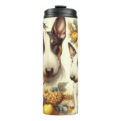 Vintage Bull Terrier-Malerei Thermosbecher (Vorderseite)