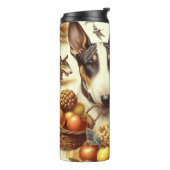 Vintage Bull Terrier-Malerei Thermosbecher (Nach links gedreht)