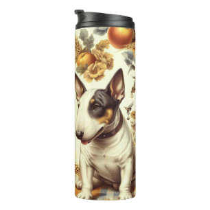 Vintage Bull Terrier-Malerei Thermosbecher