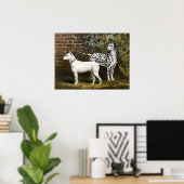 Vintage Bull Terrier und Dalmatiner Hunde Kunst Poster (Heimbüro)