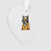 Vintage Bulldog in Headphones Wearing Hoodie Music Ornament (Vorderseite)