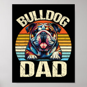 Vintage Bulldog Papa Hunde Liebhaber Daddy Vater&# Poster