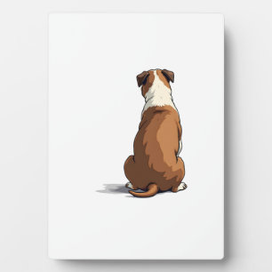 Vintage-Bulldog-Rückansicht-Illustration Hunde-Lie Fotoplatte
