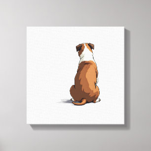 Vintage-Bulldog-Rückansicht-Illustration Hunde-Lie Leinwanddruck
