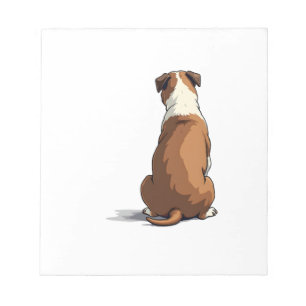 Vintage-Bulldog-Rückansicht-Illustration Hunde-Lie Notizblock