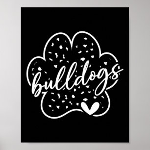 Vintage Bulldogs Team Stolz Schulgeist Zurück zur Poster