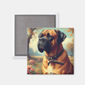 Vintage Bullmastiff-Malerei Magnet (Vorderseite/Rückseite)