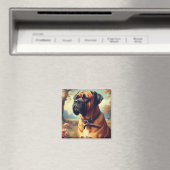 Vintage Bullmastiff-Malerei Magnet (In Situ (Geschirrspüler))