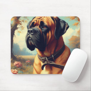 Vintage Bullmastiff-Malerei Mousepad