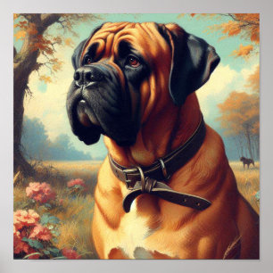 Vintage Bullmastiff-Malerei Poster