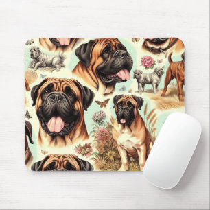 Vintage Bullmastiff Nahtlos Mousepad