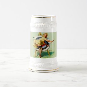Vintage Bullseye Bierkrug Bierglas