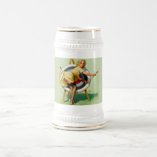 Vintage Bullseye Bierkrug Bierglas