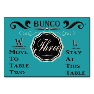 Vintage Bunco Tabellen-Karte - #3 Tischnummer