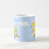 Vintage Bunnies & Blume Frohe Ostern Kaffeetasse (Mittel)