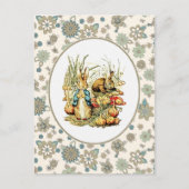 Vintage Bunnies. Osterpostkarten Postkarte (Vorderseite)