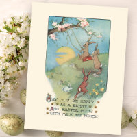 Vintage Bunnies Swing mit Ostergedicht