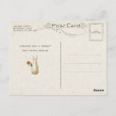Vintage Bunnies Swing mit Ostergedicht Postkarte (Rückseite)