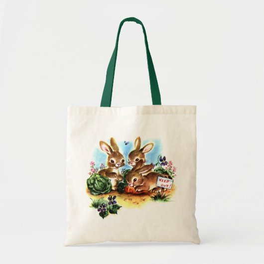 Vintage Bunnies-Tasche Tragetasche (Vorne)