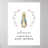 Vintage Bunny Baby Shower Welcome Poster (Vorne)