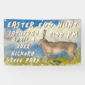 Vintage Bunny Easter Egg Hunt Banner (Horizontal)
