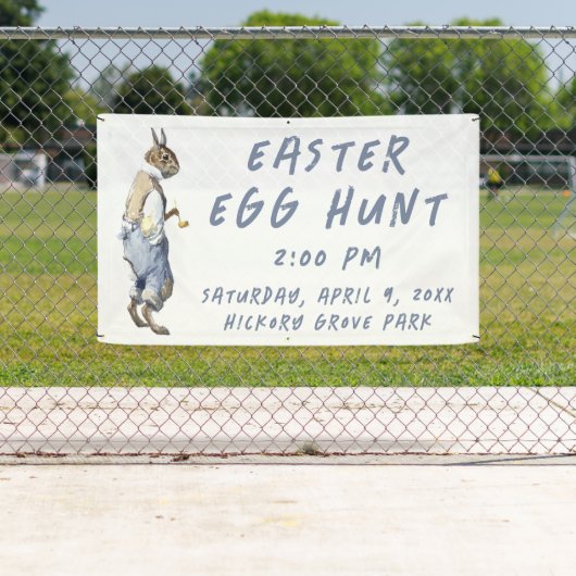 Vintage Bunny Easter Egg Hunt Banner (Insitu)