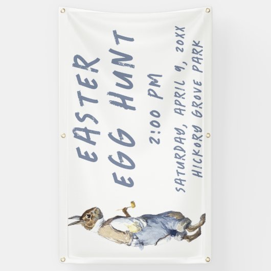 Vintage Bunny Easter Egg Hunt Banner (Vertikal)