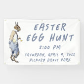 Vintage Bunny Easter Egg Hunt Banner (Horizontal)