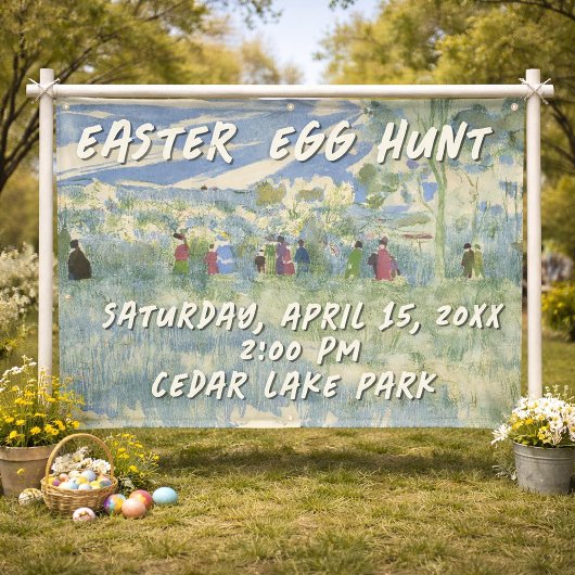 Vintage Bunny Easter Egg Hunt Banner