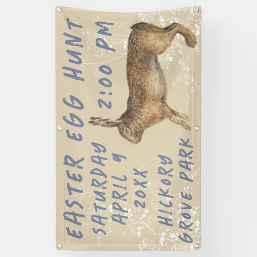 Vintage Bunny Easter Egg Hunt Banner (Vertikal)