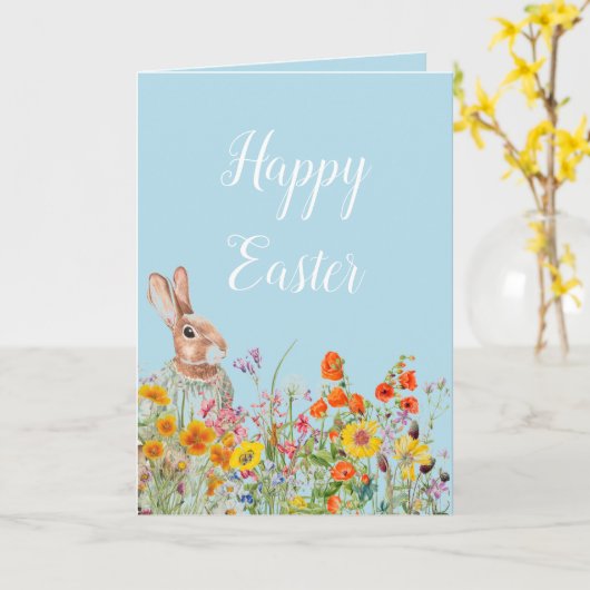 Vintage Bunny Flour Spring Ostercard Karte (Gelbe Blume)